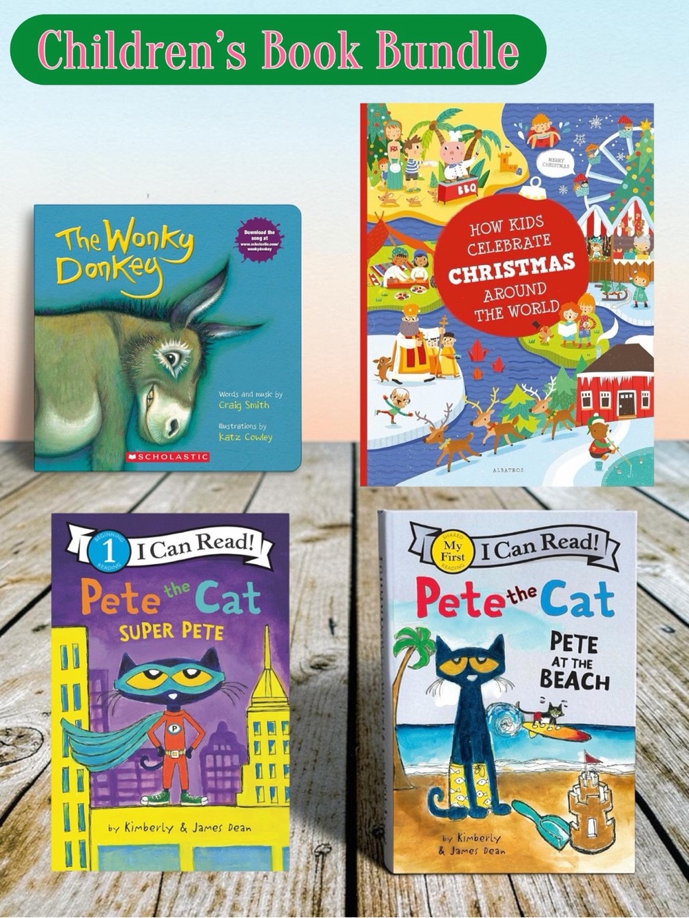 📚 Children’s Book Bundle – Pete the Cat, The Wonky Donkey & More! 🐱🫏